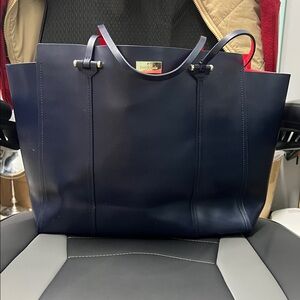 Kate Spade Midnight Blue Tote with Gold Details